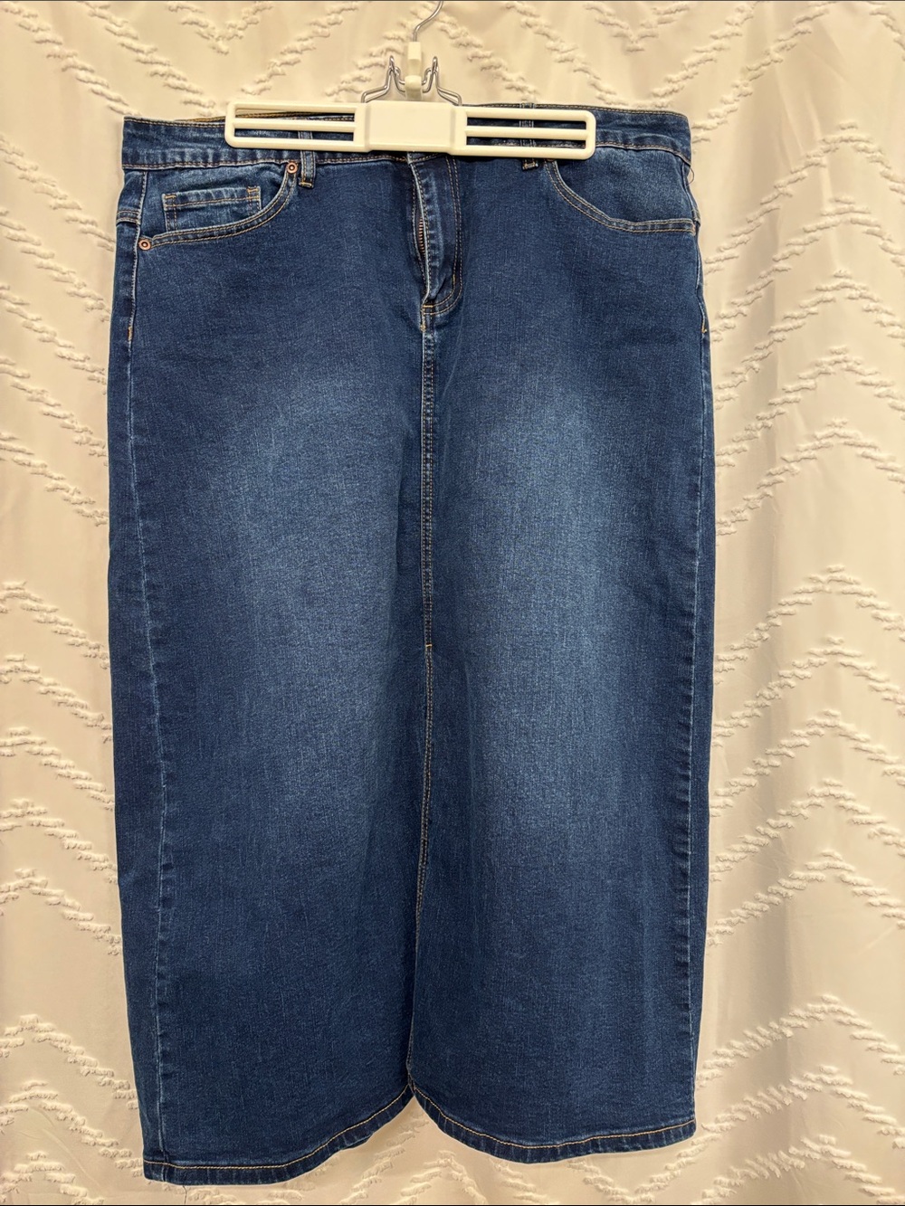 cleo Dark Blue Denim Wide-Leg Skirt